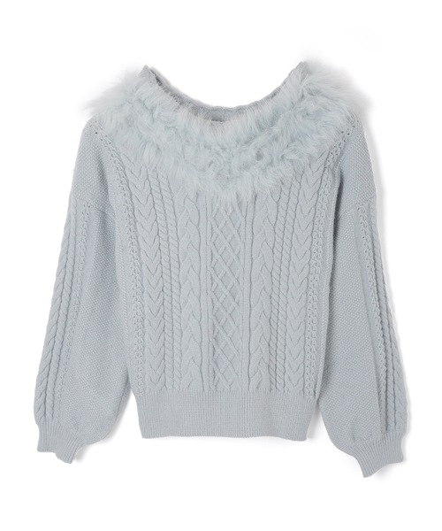 M DOLLY(エムドリー)の「fox fur melia loose knit tops/フォックスファーメリアルーズニットトップス(ニット/セーター・レディース・ホワイト/ブラウン/ブルー・FREE)」の20枚目の写真