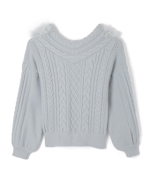 M DOLLY(エムドリー)の「fox fur melia loose knit tops/フォックスファーメリアルーズニットトップス(ニット/セーター・レディース・ホワイト/ブラウン/ブルー・FREE)」の21枚目の写真