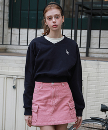L&R Logo V neck sweatshirt Navy