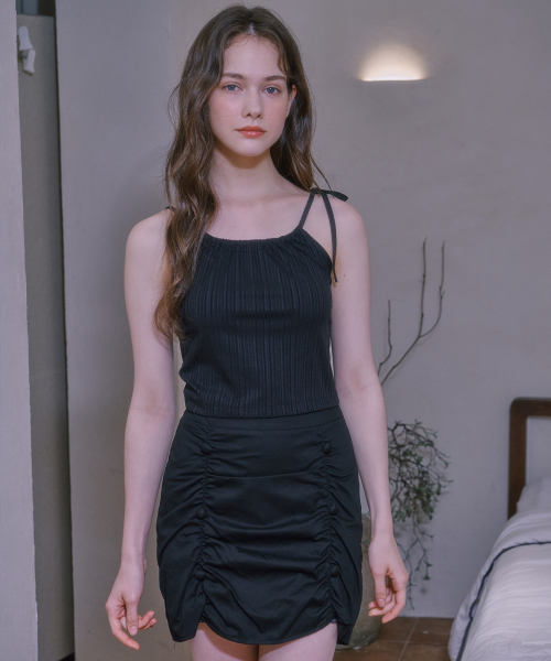 LULUCHOU（ルルシュ）の「Shirring Skirt - BLACK（スカート・レディース・ブラック・SMALL/MEDIUM）」の3枚目の写真