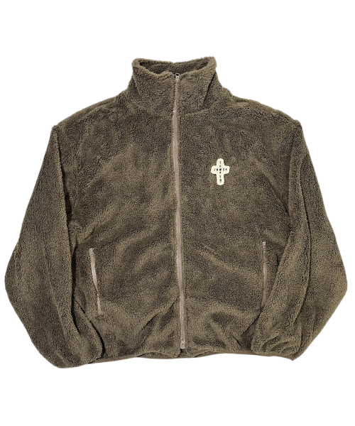SK8ER ROCK(スケーターロック)の「Cross Logo Fleece Zip-Up Jacket ((brown))(その他アウター・メンズ・その他・FREE)」の1枚目の写真