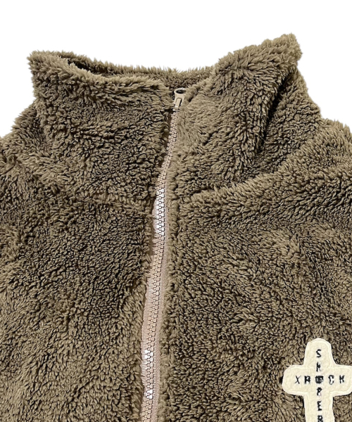 SK8ER ROCK(スケーターロック)の「Cross Logo Fleece Zip-Up Jacket ((brown))(その他アウター・メンズ・その他・FREE)」の3枚目の写真