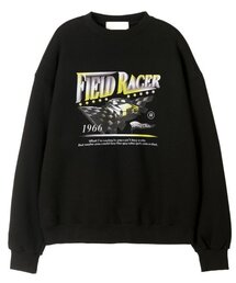 フィールドレーサーグラフィックオーバーサイズスウェットシャツブラックSETS015BLACK