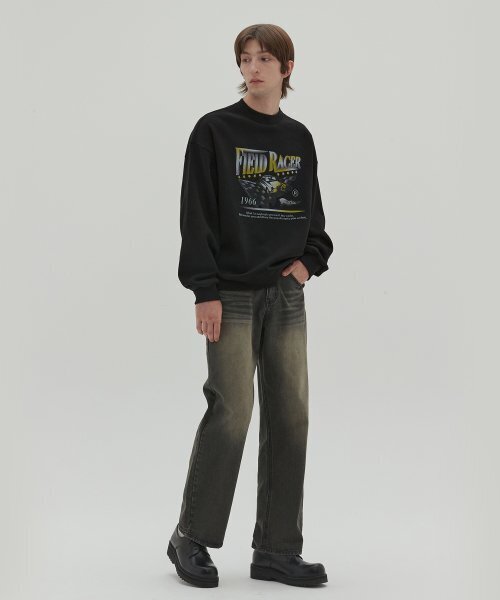 SECONDMONO(セカンドモノローグ)の「フィールドレーサーグラフィックオーバーサイズスウェットシャツブラックSETS015BLACK(スウェット・レディース・その他・M/L/S)」の4枚目の写真
