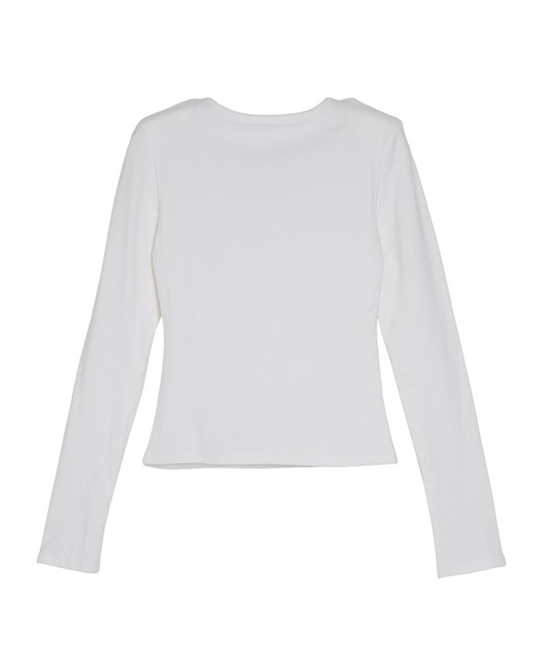 Pt18kg(プラチナイチハチキログラム)の「アシメカットアウト スリムトップス(Tシャツ/カットソー・レディース・ブラック/ブラウン/オレンジ/ホワイト・FREE)」の12枚目の写真