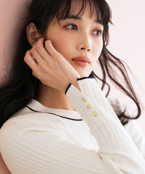 ANY SIS（エニィスィス）の「ラインポイント ニット（ニット/セーター・レディース・ホワイト系/ライトグリーン系/ネイビー系・MEDIUM）」の22枚目の写真