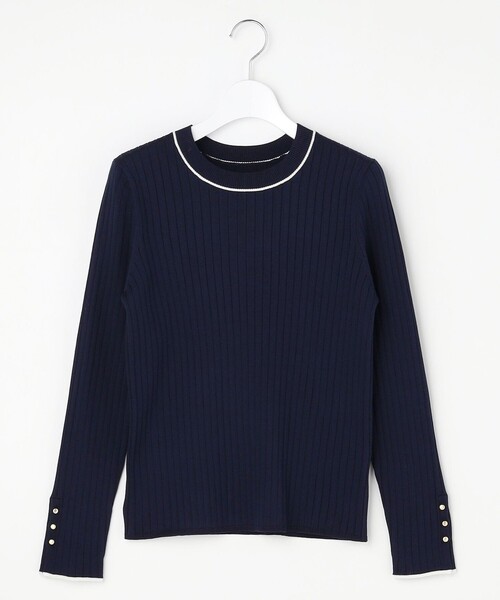 ANY SIS（エニィスィス）の「ラインポイント ニット（ニット/セーター・レディース・ホワイト系/ライトグリーン系/ネイビー系・MEDIUM）」の7枚目の写真