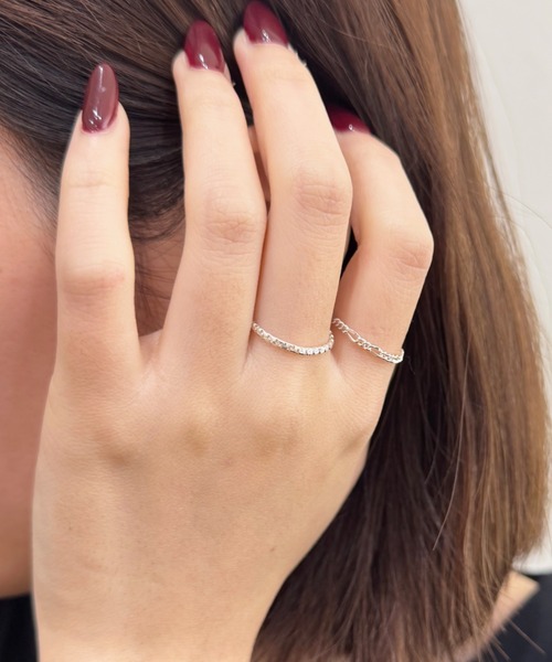 H.O.V(フォブ)の「【H.O.V】FORM CHAIN RING/フォーム チェーン リング ユニセックス(リング・レディース・シルバー・M/L)」の1枚目の写真