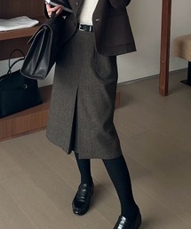 Aラインスリットメルトンスカート