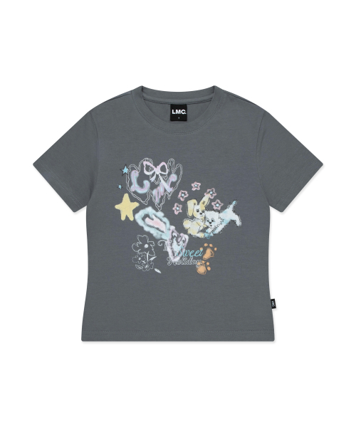 LMCの「WM スケッチ ドゥードル クロップド Tシャツ グレー(Tシャツ/カットソー・レディース・その他・S/M)」の1枚目の写真