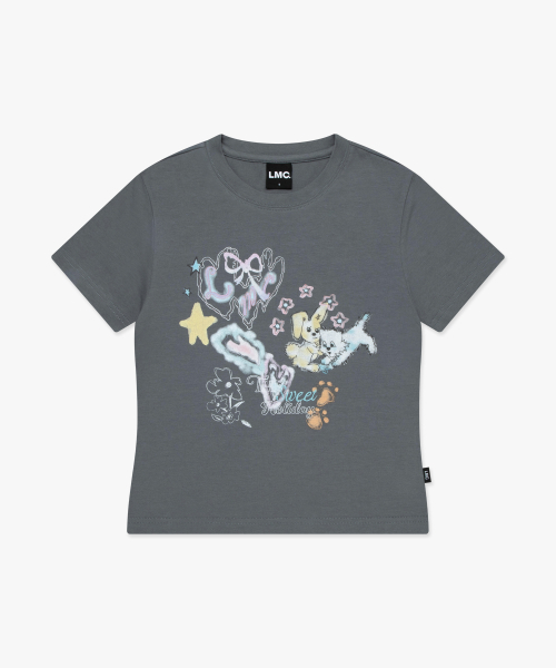 LMCの「WM スケッチ ドゥードル クロップド Tシャツ グレー(Tシャツ/カットソー・レディース・その他・S/M)」の3枚目の写真