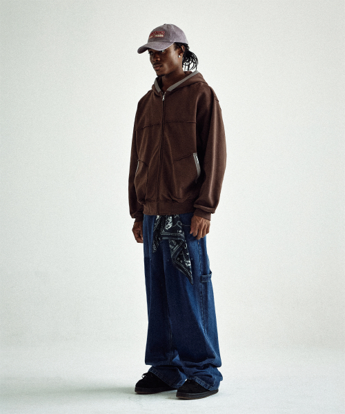 THEVINYLHOUSE(ザバイニルハウス)の「CUT-OFF HOODIE ZIP-UP BROWN(パーカー・メンズ・その他・S/M/L)」の6枚目の写真