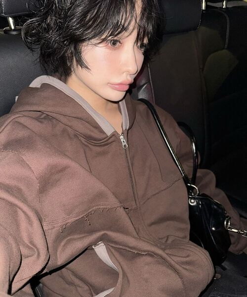 THEVINYLHOUSE(ザバイニルハウス)の「CUT-OFF HOODIE ZIP-UP BROWN(パーカー・メンズ・その他・S/M/L)」の2枚目の写真