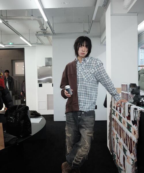 THEVINYLHOUSE(ザバイニルハウス)の「CUT-OFF HOODIE ZIP-UP BROWN(パーカー・メンズ・その他・S/M/L)」の3枚目の写真