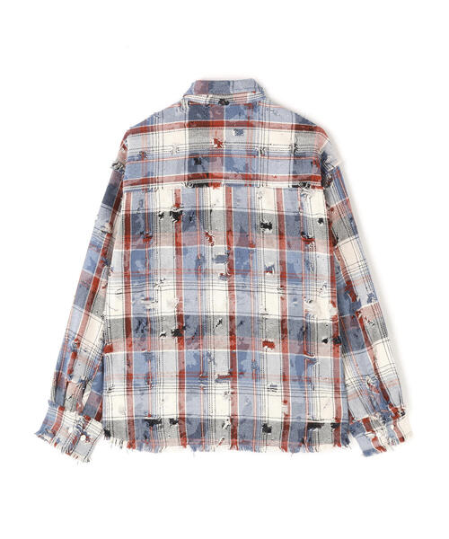 DANKE SCHON（ダンケシェーン）の「DankeSchon/ダンケシェーン/DAMAGE CAMO CHECK L/S SHIRTS（シャツ/ブラウス・メンズ・モスグリーン/ブルー・L/M）」の13枚目の写真