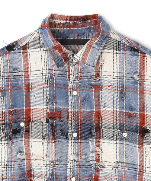 DANKE SCHON（ダンケシェーン）の「DankeSchon/ダンケシェーン/DAMAGE CAMO CHECK L/S SHIRTS（シャツ/ブラウス・メンズ・モスグリーン/ブルー・L/M）」の14枚目の写真