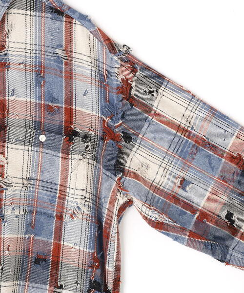 DANKE SCHON（ダンケシェーン）の「DankeSchon/ダンケシェーン/DAMAGE CAMO CHECK L/S SHIRTS（シャツ/ブラウス・メンズ・モスグリーン/ブルー・L/M）」の16枚目の写真