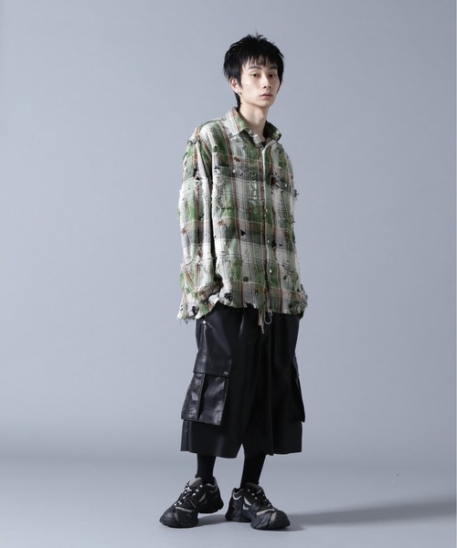 DANKE SCHON（ダンケシェーン）の「DankeSchon/ダンケシェーン/DAMAGE CAMO CHECK L/S SHIRTS（シャツ/ブラウス・メンズ・モスグリーン/ブルー・L/M）」の4枚目の写真