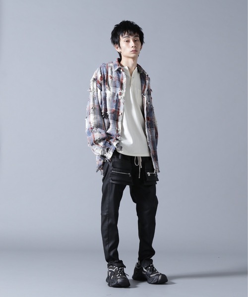 DANKE SCHON（ダンケシェーン）の「DankeSchon/ダンケシェーン/DAMAGE CAMO CHECK L/S SHIRTS（シャツ/ブラウス・メンズ・モスグリーン/ブルー・L/M）」の8枚目の写真