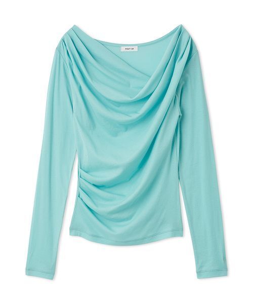 FRAY I.D（フレイアイディー）の「2wayデコルテタックドレープトップス（Tシャツ/カットソー・レディース・ターコイズブルー/ブラック/ライトブルー/ホワイト/ピンク・F）」の4枚目の写真