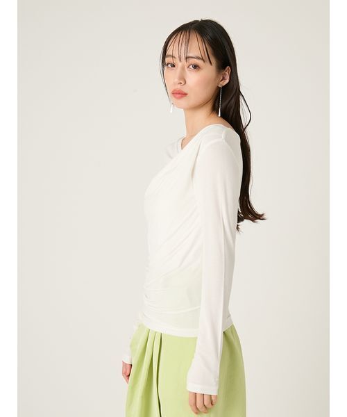 FRAY I.D（フレイアイディー）の「2wayデコルテタックドレープトップス（Tシャツ/カットソー・レディース・ターコイズブルー/ブラック/ライトブルー/ホワイト/ピンク・F）」の11枚目の写真