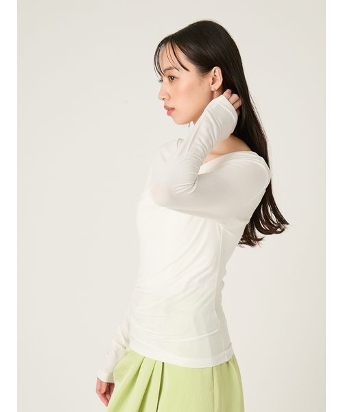 FRAY I.D（フレイアイディー）の「2wayデコルテタックドレープトップス（Tシャツ/カットソー・レディース・ターコイズブルー/ブラック/ライトブルー/ホワイト/ピンク・F）」の17枚目の写真