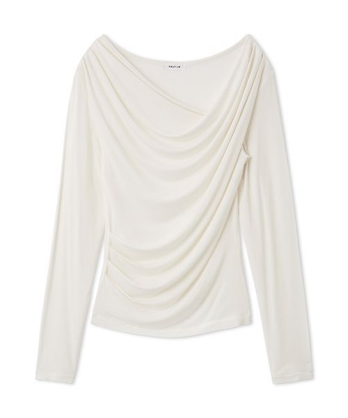 FRAY I.D（フレイアイディー）の「2wayデコルテタックドレープトップス（Tシャツ/カットソー・レディース・ターコイズブルー/ブラック/ライトブルー/ホワイト/ピンク・F）」の22枚目の写真