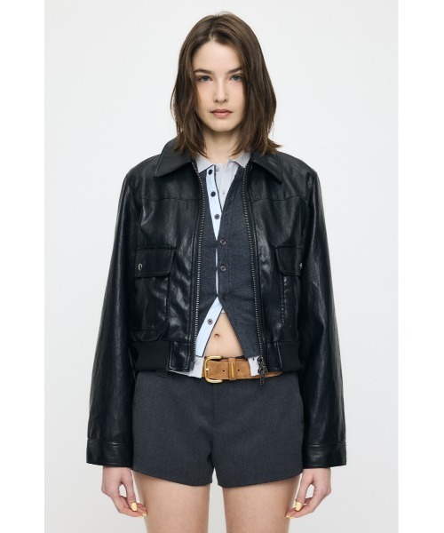 MOUSSY(マウジー)の「【26年SS新作】COMPACT F/LEATHER ブルゾン(ブルゾン・レディース・ダークブラウン/ブラウン系その他/ブラック・FREE)」の21枚目の写真