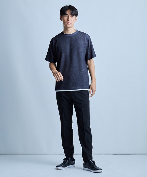 UNION STATION（ユニオンステーション）の「【洗える/ストレッチ】テックチリメンスリムイージースラックス（スラックス・メンズ・ブラック/ベージュ・S/M/L）」の7枚目の写真