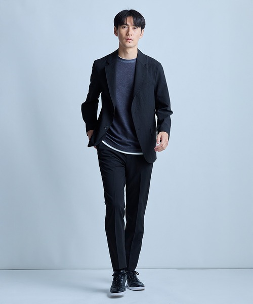 UNION STATION（ユニオンステーション）の「【洗える/ストレッチ】テックチリメンスリムイージースラックス（スラックス・メンズ・ブラック/ベージュ・S/M/L）」の8枚目の写真