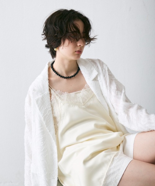 Trish(トリッシュ)の「ジャガード柄シングルジャケット(テーラードジャケット・レディース・ホワイト/ブラック・MEDIUM)」の19枚目の写真