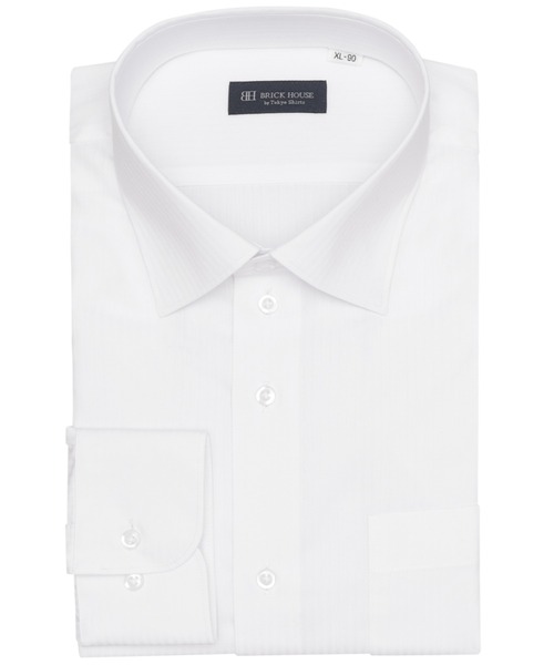 TOKYO SHIRTS(トウキョウシャツ)の「【吸水速乾】 形態安定ノンアイロン ワイド 長袖ビジネスワイシャツ(大きいサイズ・長いサイズ)(ビジネスシャツ・メンズ・ホワイト・首回り39cm-裄丈88cm/首回り41cm-裄丈90cm/首回り42cm-裄丈90cm/首回り45cm-裄丈82cm/首回り45cm-裄丈86cm/首回り45cm-裄丈90cm/首回り47cm-裄丈86cm/首回り47cm-裄丈90cm)」の1枚目の写真