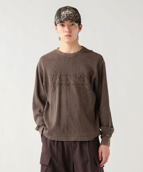 BEAMS HEART(ビームスハート)の「【7/24再値下げ】スノーウォッシュ ワッフル ロングスリーブ(ユニセックス)(Tシャツ/カットソー・メンズ・ブラック/ブラウン・SMALL/LARGE/MEDIUM)」の1枚目の写真