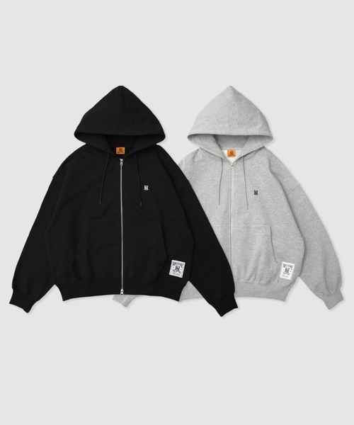 MFC STORE（エムエフシーストア）の「MFC STORE ORIGINAL SMALL MS LOGO ZIP HOODIE（パーカー・メンズ・ブラック/グレー・S/M/L/XL/XXL）」の3枚目の写真
