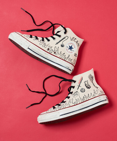 FREAK'S STORE（フリークスストア）の「CONVERSE/コンバース ALL STAR AGED 87 HC HI/STRANGER THINGS 5/オールスターエイジド 87 HC HI [23.5cm～24.5cm展開]（スニーカー・レディース・ナチュラル/ブラック・24.5cm/23.5cm）」の3枚目の写真