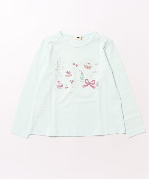 KP(ケーピー)の「【GOOD PRICE】 スイーツミュージック 長袖Tシャツ(Tシャツ/カットソー・キッズ・ネイビー/ミント・120cm/130cm/140cm/90cm/100cm/110cm)」の2枚目の写真