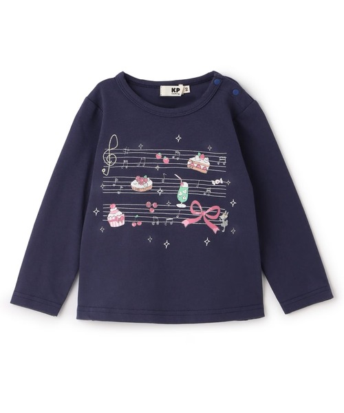 KP(ケーピー)の「【GOOD PRICE】 スイーツミュージック 長袖Tシャツ(Tシャツ/カットソー・キッズ・ネイビー/ミント・120cm/130cm/140cm/90cm/100cm/110cm)」の11枚目の写真