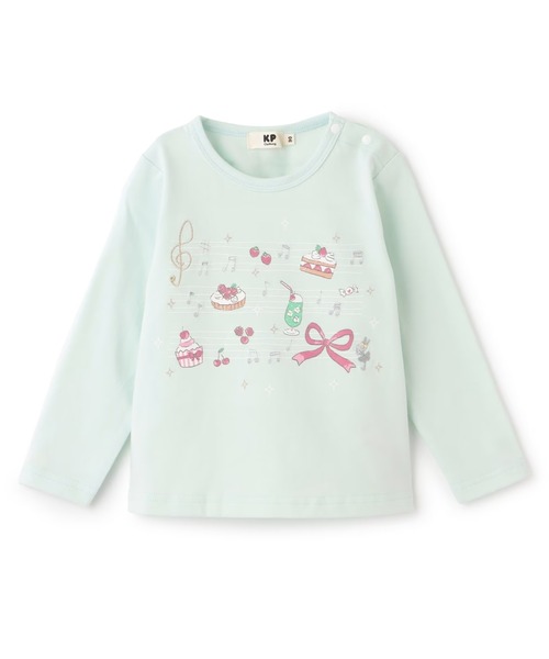 KP(ケーピー)の「【GOOD PRICE】 スイーツミュージック 長袖Tシャツ(Tシャツ/カットソー・キッズ・ネイビー/ミント・120cm/130cm/140cm/90cm/100cm/110cm)」の13枚目の写真