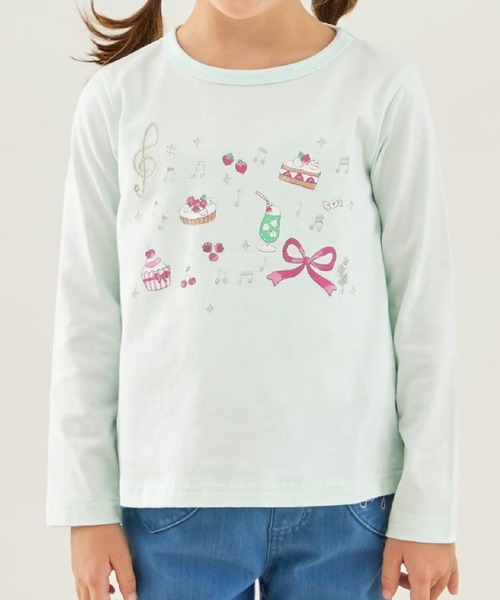 KP(ケーピー)の「【GOOD PRICE】 スイーツミュージック 長袖Tシャツ(Tシャツ/カットソー・キッズ・ネイビー/ミント・120cm/130cm/140cm/90cm/100cm/110cm)」の9枚目の写真