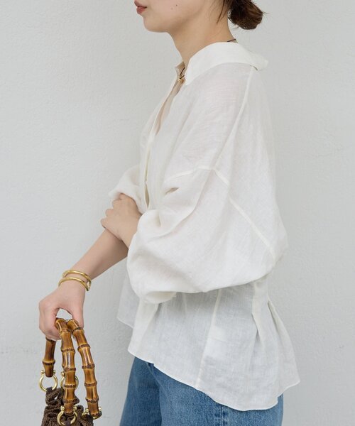 GALLARDAGALANTE（ガリャルダガランテ）の「【WEB限定】【大人気につきリバイバル】ウエストシェイプシャツ（シャツ/ブラウス・レディース・ホワイト/ブラウン/ピンク/ブラック・FREE）」の6枚目の写真