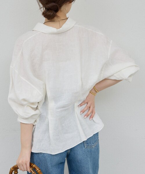 GALLARDAGALANTE（ガリャルダガランテ）の「【WEB限定】【大人気につきリバイバル】ウエストシェイプシャツ（シャツ/ブラウス・レディース・ホワイト/ブラウン/ピンク/ブラック・FREE）」の7枚目の写真