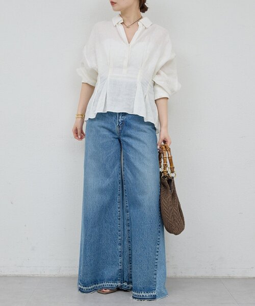 GALLARDAGALANTE（ガリャルダガランテ）の「【WEB限定】【大人気につきリバイバル】ウエストシェイプシャツ（シャツ/ブラウス・レディース・ホワイト/ブラウン/ピンク/ブラック・FREE）」の8枚目の写真