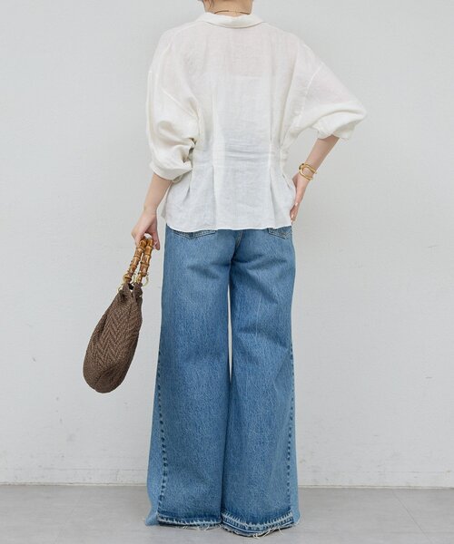 GALLARDAGALANTE（ガリャルダガランテ）の「【WEB限定】【大人気につきリバイバル】ウエストシェイプシャツ（シャツ/ブラウス・レディース・ホワイト/ブラウン/ピンク/ブラック・FREE）」の10枚目の写真