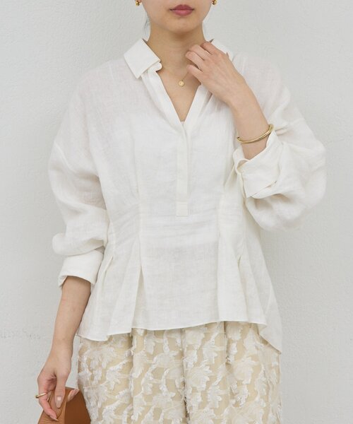 GALLARDAGALANTE（ガリャルダガランテ）の「【WEB限定】【大人気につきリバイバル】ウエストシェイプシャツ（シャツ/ブラウス・レディース・ホワイト/ブラウン/ピンク/ブラック・FREE）」の11枚目の写真