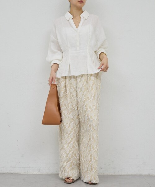 GALLARDAGALANTE（ガリャルダガランテ）の「【WEB限定】【大人気につきリバイバル】ウエストシェイプシャツ（シャツ/ブラウス・レディース・ホワイト/ブラウン/ピンク/ブラック・FREE）」の14枚目の写真