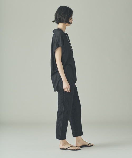 Curensology（カレンソロジー）の「Curensology(カレンソロジー)/ローシルクケーブルニットパンツ（その他パンツ・レディース・クリーム/ブラック・FREE）」の15枚目の写真