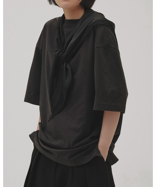 TODAYFUL（トゥデイフル）の「Satin Lace Scarf（バンダナ/スカーフ・レディース・ミント/ブラック/アイボリー・FREE）」の18枚目の写真