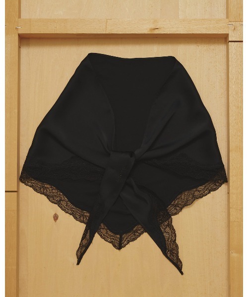 TODAYFUL（トゥデイフル）の「Satin Lace Scarf（バンダナ/スカーフ・レディース・ミント/ブラック/アイボリー・FREE）」の22枚目の写真