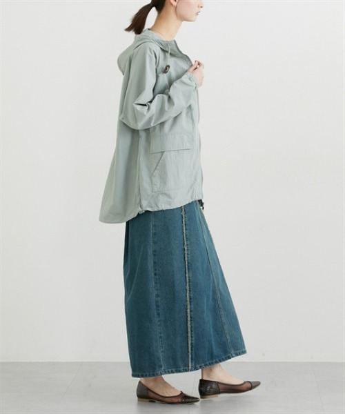 nissen（ニッセン）の「デニム切替フリンジロングスカート（デニムスカート・レディース・ブラック/ブルー・M/L）」の16枚目の写真