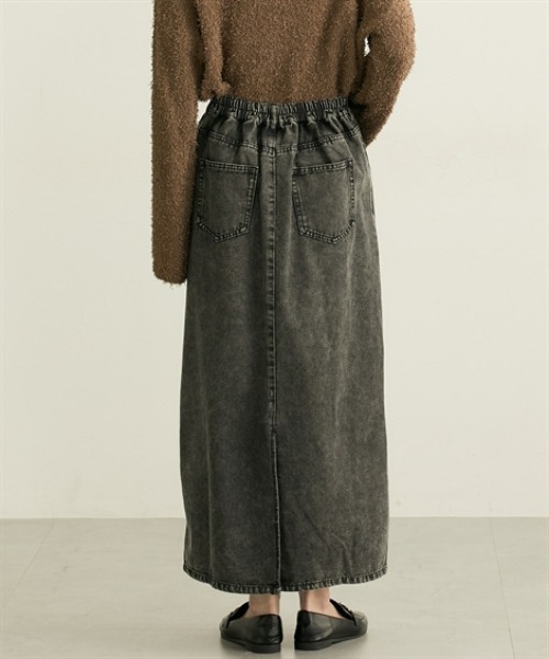 nissen（ニッセン）の「デニム切替フリンジロングスカート（デニムスカート・レディース・ブラック/ブルー・M/L）」の18枚目の写真